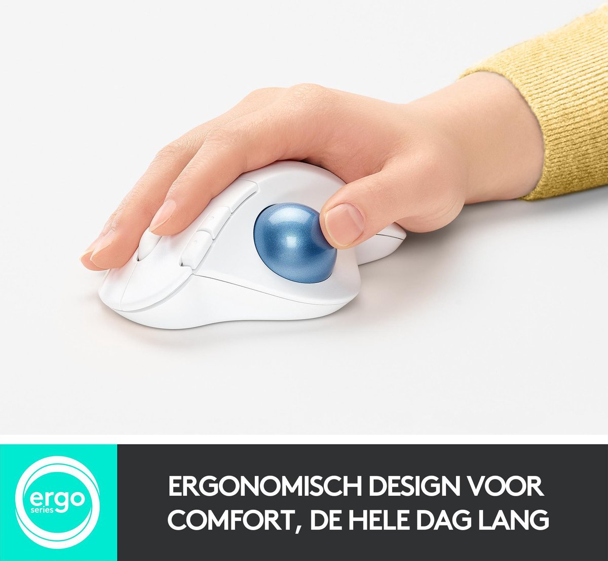 Logitech M575 ERGO Draadloze Trackball Muis - Off-white