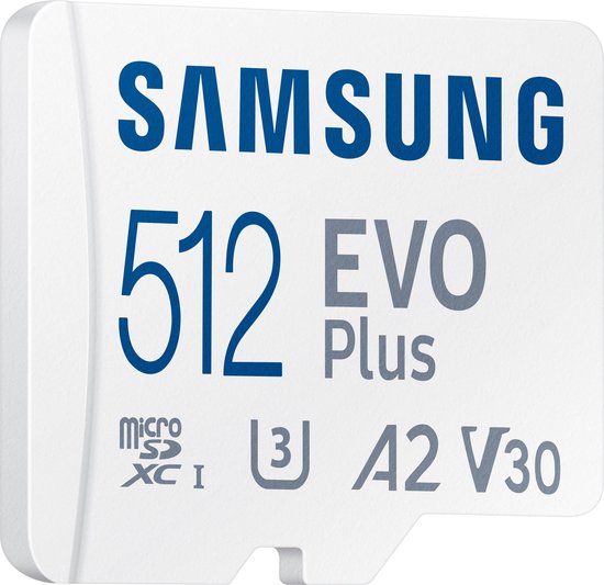 Samsung EVO Plus - Micro SD Kaart - Inclusief SD Adapter - 160 MB/s - 512GB