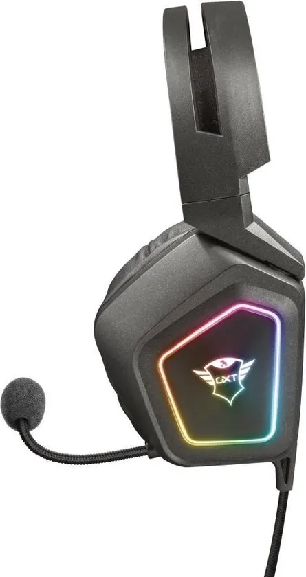 Trust GXT 450 Blizz 7.1 Gaming Headset RGB verlichting PC Surround sound USB Zwart