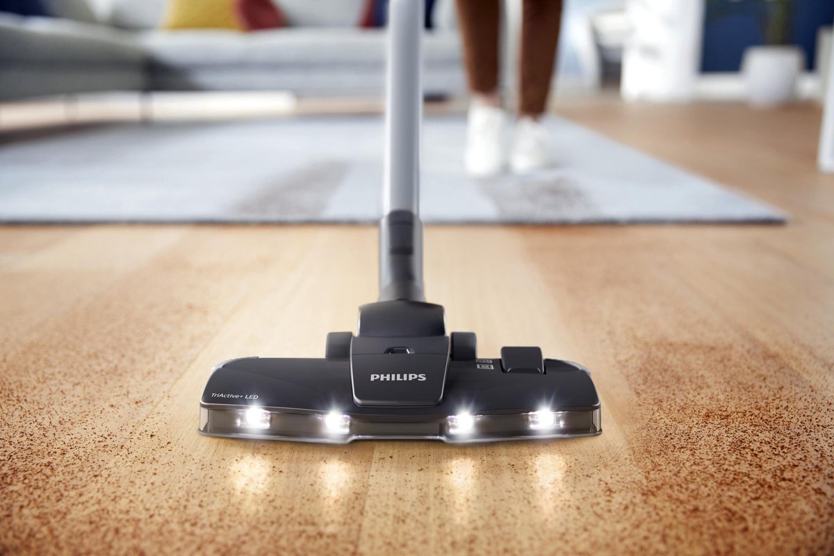 Philips Stofzuiger zonder Zak FC9747/09 - Zuigmond met LED Verlichting - Lang Snoer - Alle Vloertypen - Met HEPA 13 Allergiefilter - Incl 3 Extra Mondstukken - Zwart