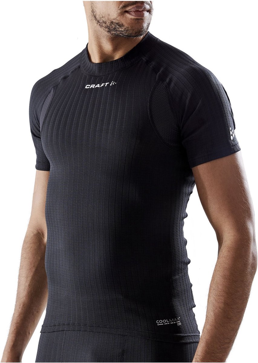 t-shirt, short sleeve, black, ribbed, coolmax