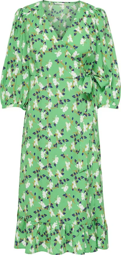 ONLY - Maat XL - ONLOLIVIA 3/4 WRAP MIDI DRESS WVN NOOS Dames Jurk