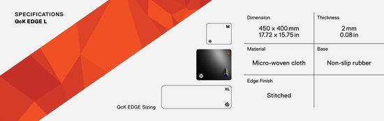 SteelSeries QcK Edge Gaming Muismat - Large