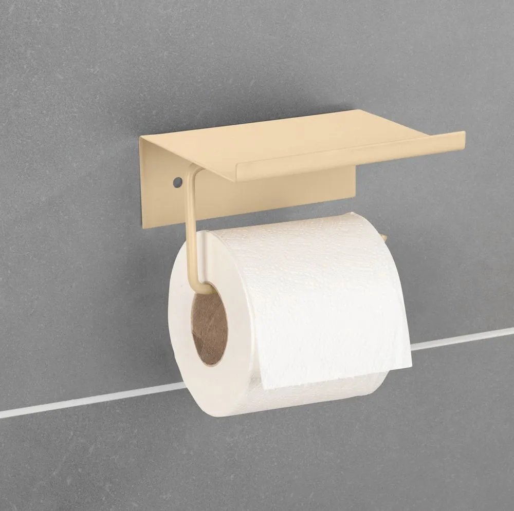 Toiletrolhouder met planchet - beige