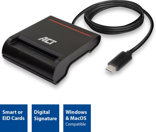 ACT USB-C Smart Card ID Reader AC6020