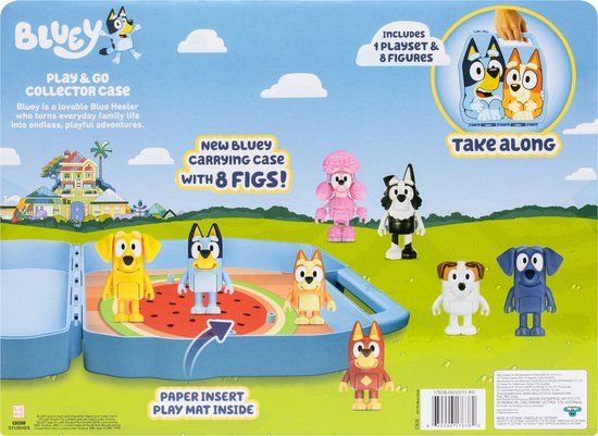 BLUEY Verzamelkoffer met 8 speelfiguren Deluxe set