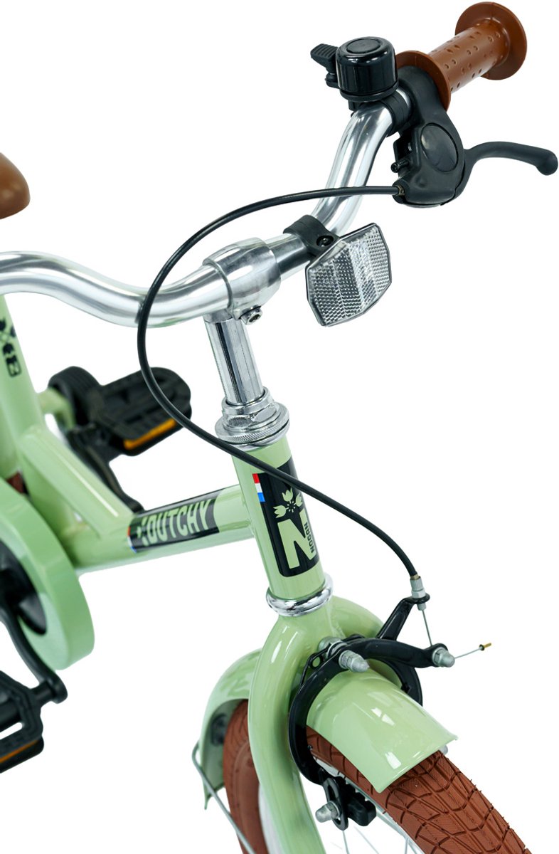 fiets, kinderfiets, opvouwbaar, bruin-wielband, stuurklip