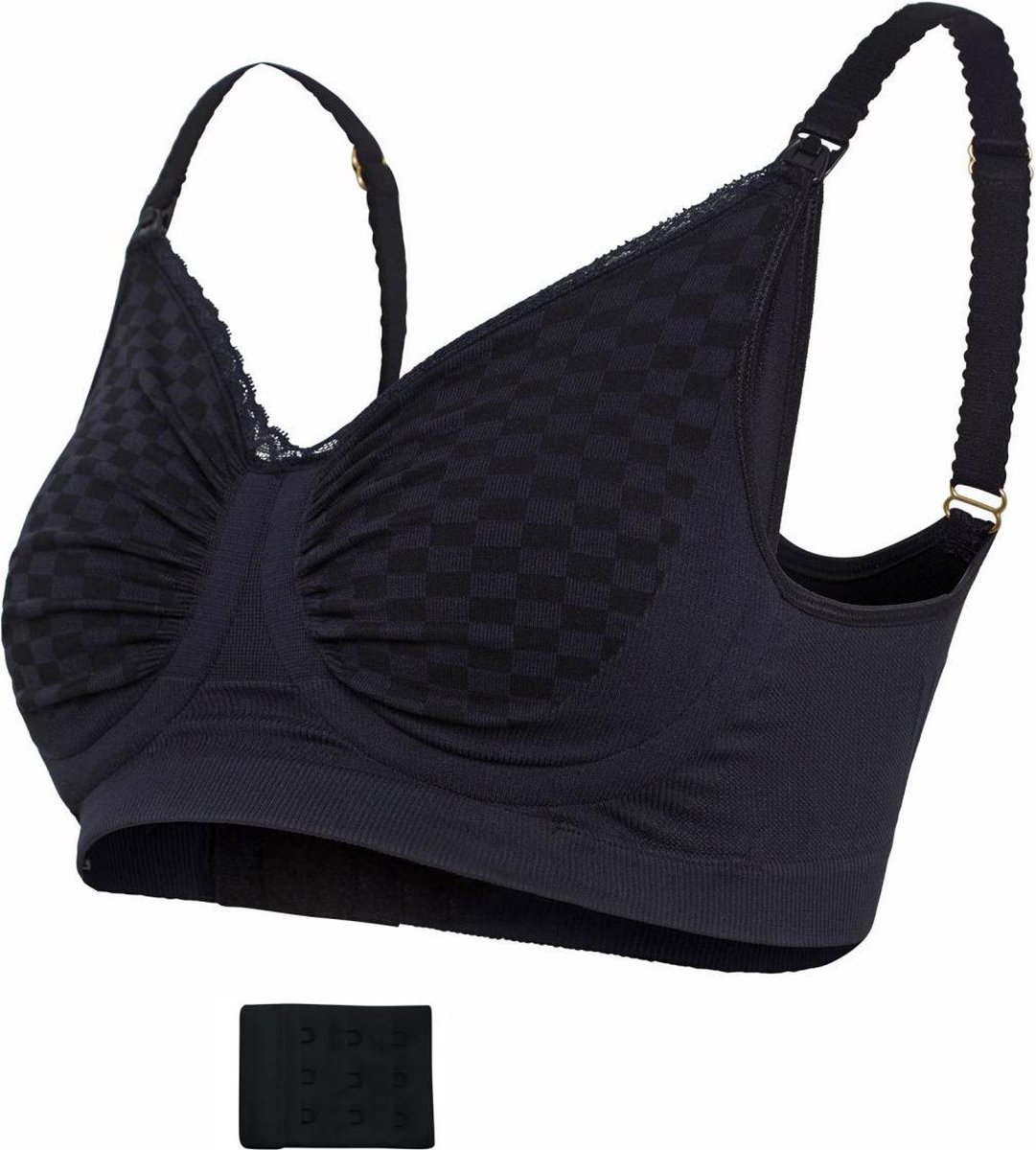 Carriwell - L - Carrigel Voedingsbeha - met Gel-beugel – Blokjes Zwart