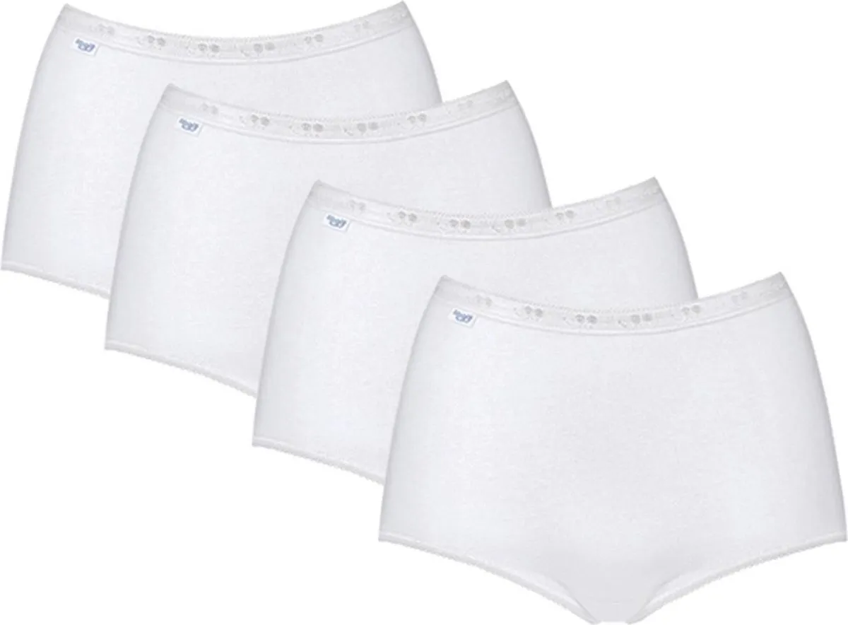 sloggi - Maat 40 - Basic+ Dames Maxi slip - 4-pack - Wit