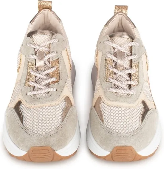 PS Poelman TRIANGLE - maat 38 - Dames Sneakers - Groen met combinatie