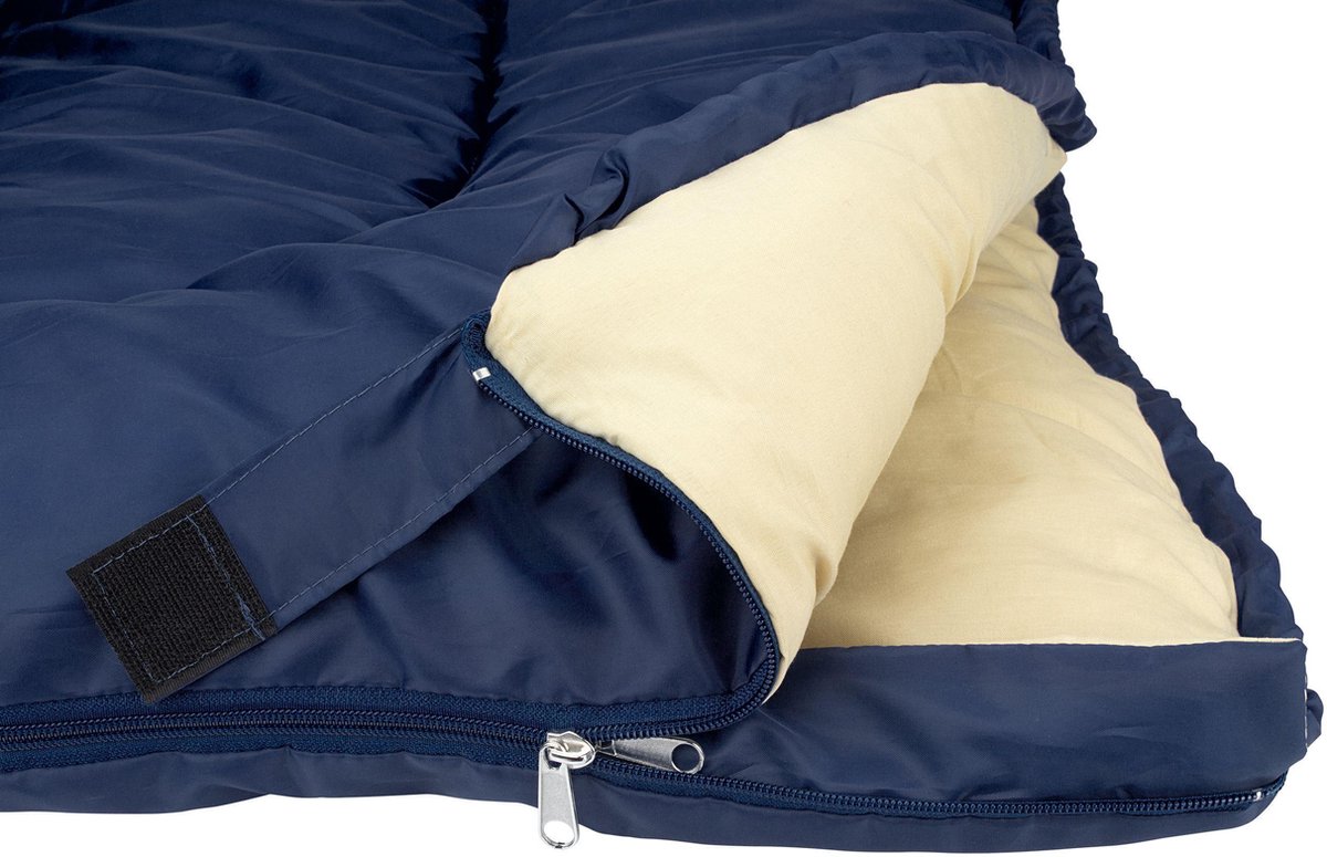 Abbey Camp Dekenmodel Basic - Slaapzak - 210 x 85 cm - Marine/Zand