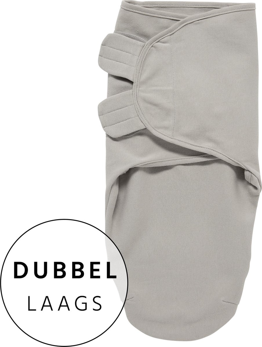 Meyco Baby Uni swaddle inbakerdoek dubbellaags - grey - 0-3 maanden