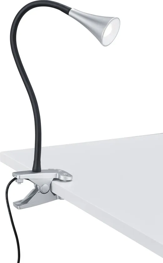 Reality, Klemlamp, Viper incl. 1 x LED,SMD,3,0 Watt,3000K,260 Lm. Kunststof, Titaan, Armatuur: Kunst