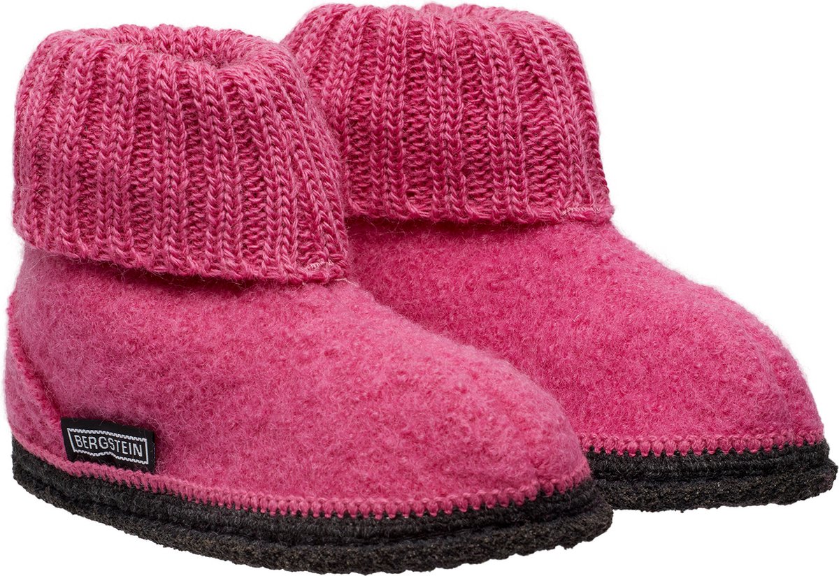slippers, kids, pink, felt, foldover-cuff