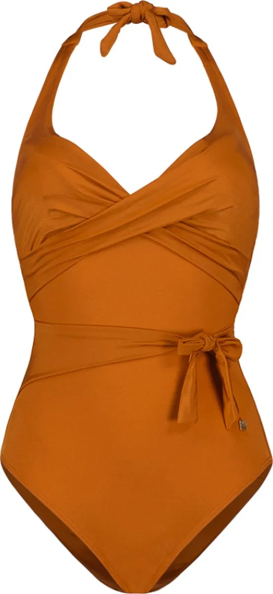 badpak, een stuk, oranje, halter, touw