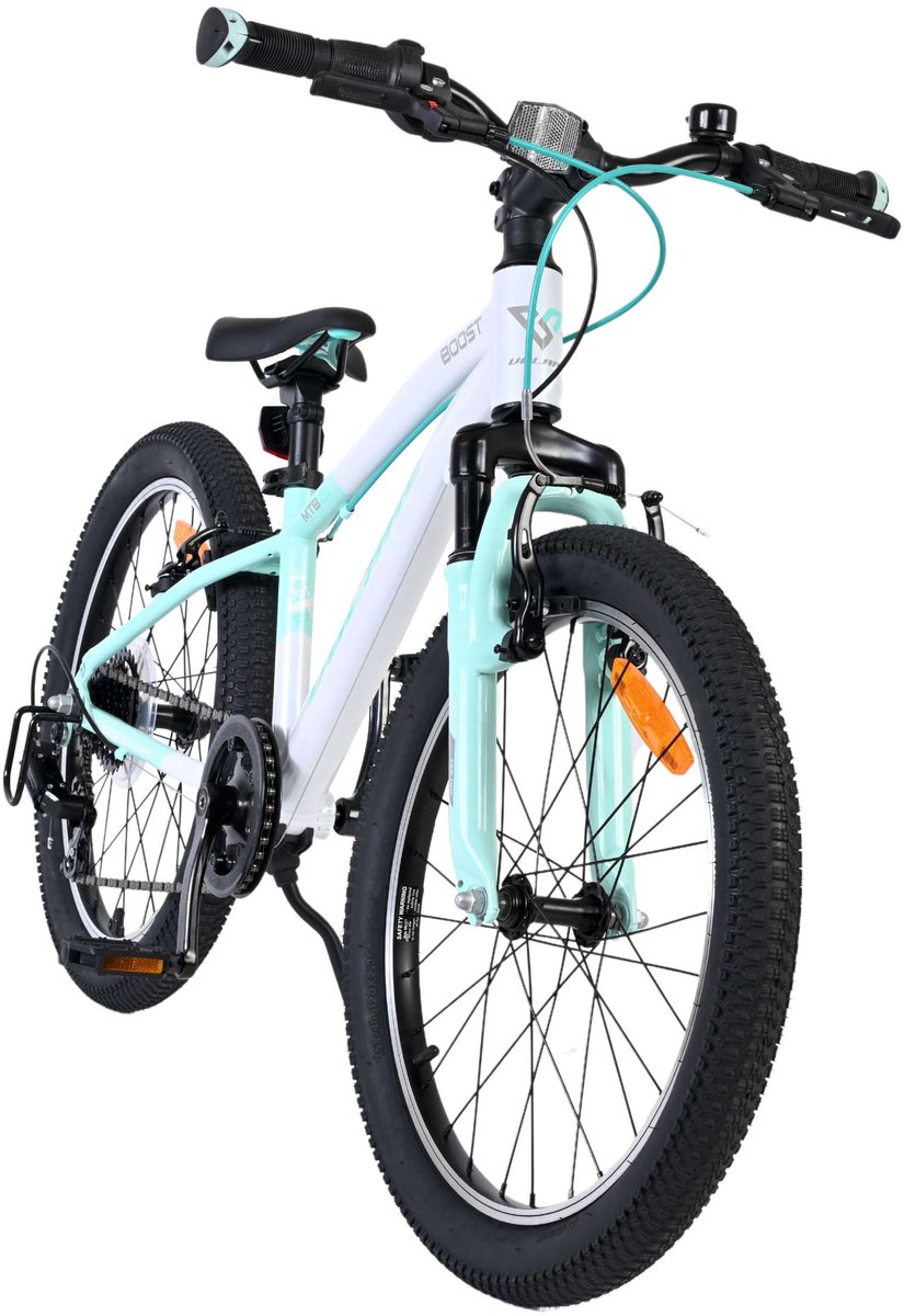 Volare Boost Kinderfiets - 20 inch - Wit/Mintgroen - 7 Speed