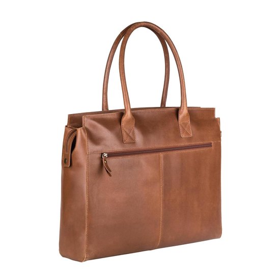 BURKELY Evelyn Schoudertas 15,6 inch Laptoptas - Cognac