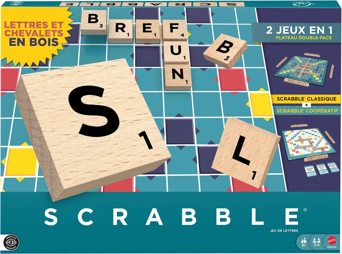 scrabble, bordspel, letters, hout, 文字游戏