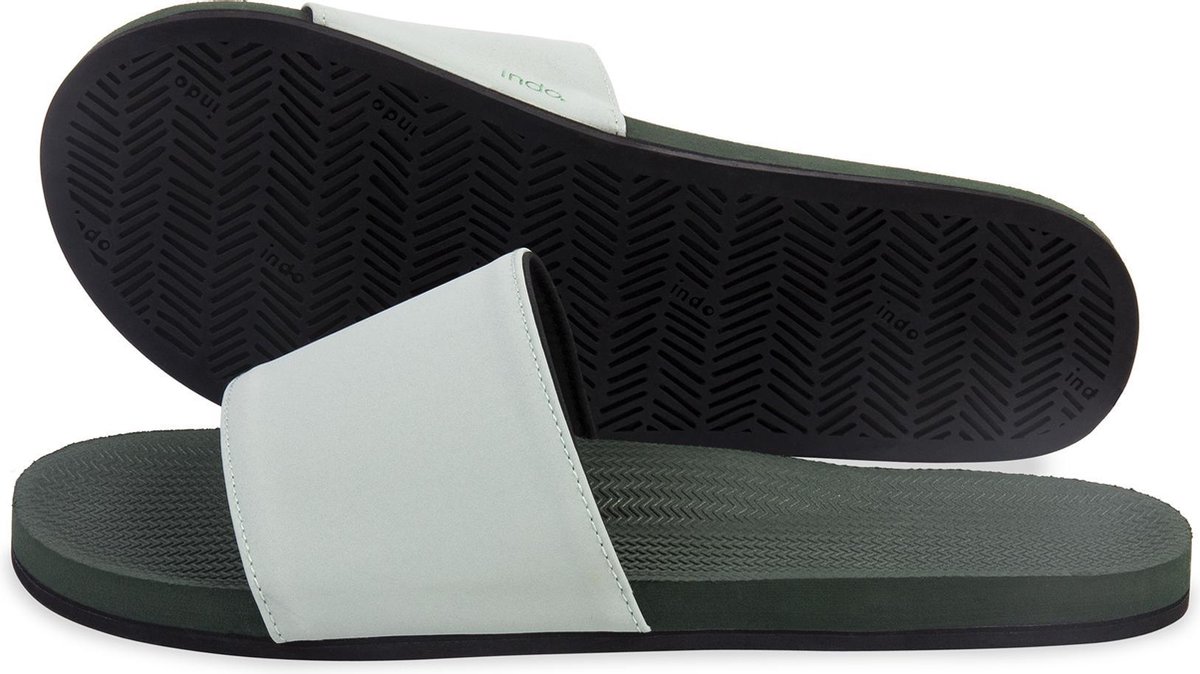 Indosole Slides Color Combo - Maat 39/40 - Dames Slippers - Groen