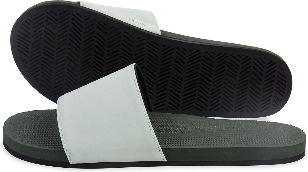 Indosole Slides Color Combo - Maat 39/40 - Dames Slippers - Groen