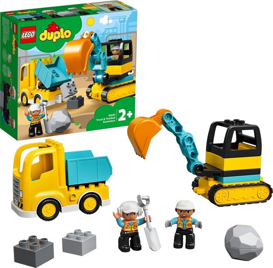 lego, duplo, bouwset, tractor, grind-???