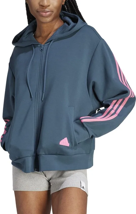 adidas Maat L  Sportswear Future Icons 3-Stripes Ritshoodie - Dames - Turquoise