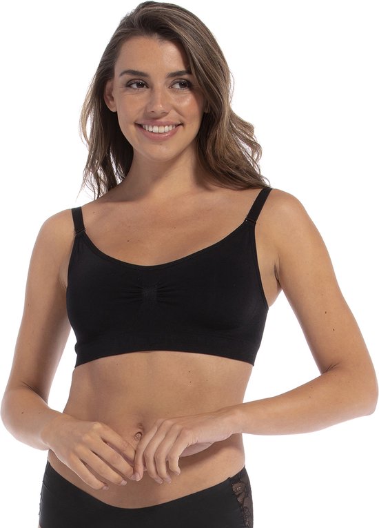 bh, top, zwart, bralette, draadloos