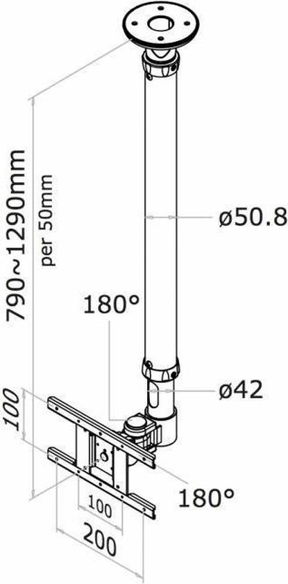 Neomounts FPMA-C100 TV plafondbeugel - t/m 30" - zwart