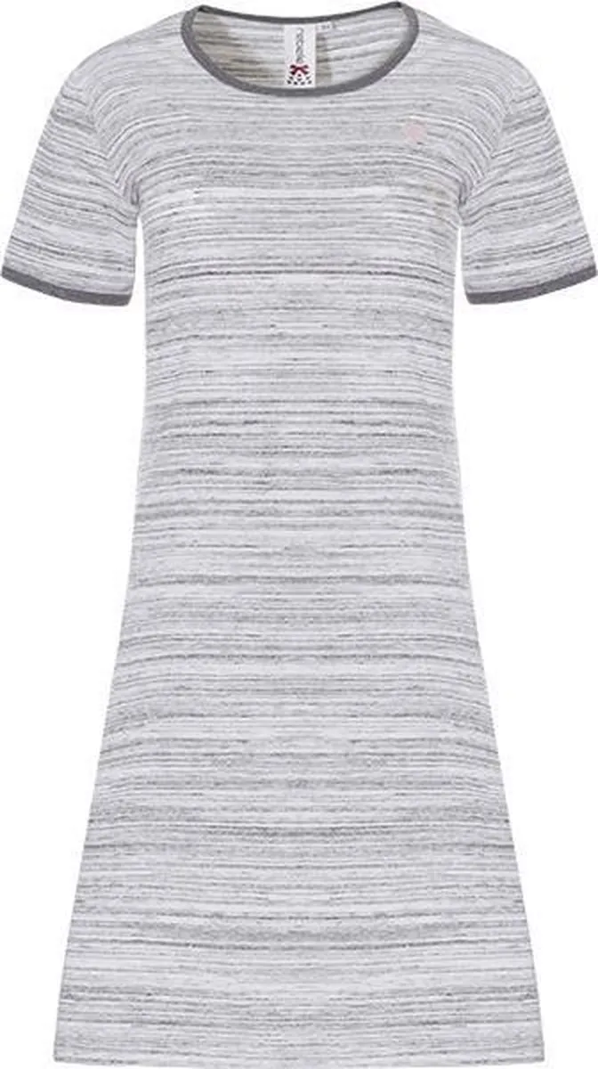 t-shirt, dames, grijs, gemêleerd, korte mouwen
