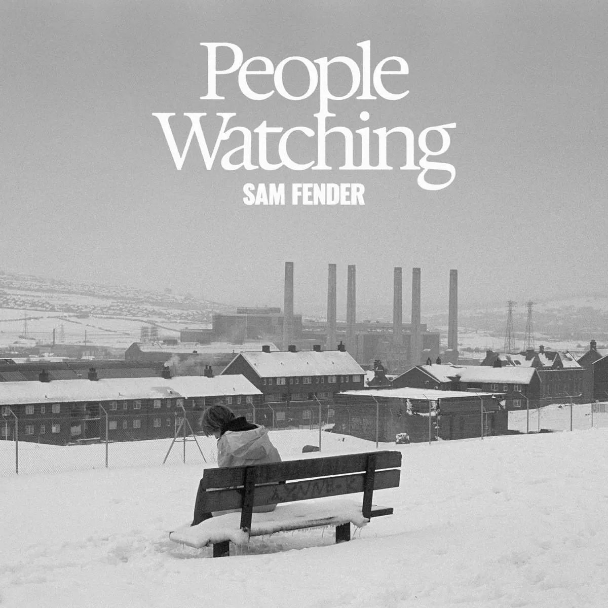 winter, snow, bench, cityscape, industrial