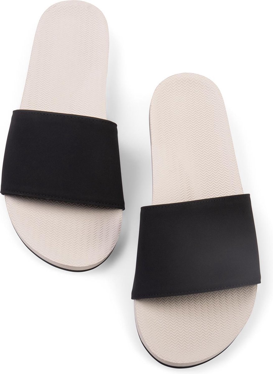 Indosole Slides Color Combo Dames - Maat 35/36 - Slippers - Zand/Zwart