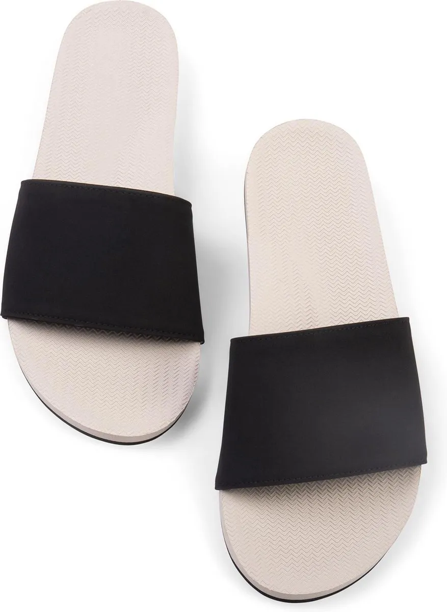 Indosole Slides Color Combo Dames - Maat 35/36 - Slippers - Zand/Zwart