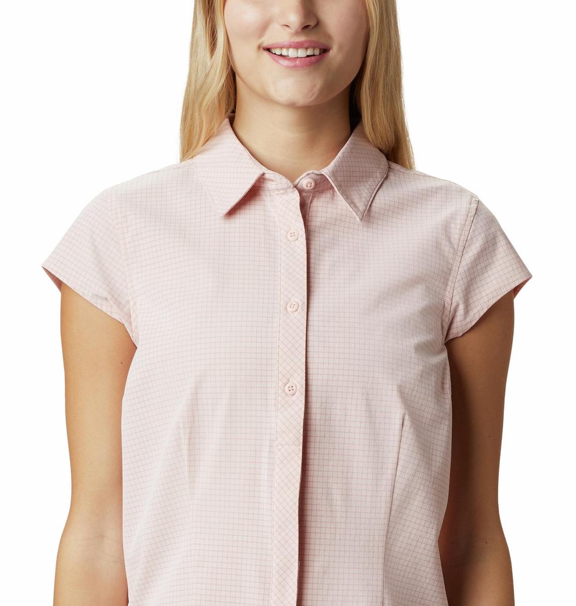 Columbia Saturday Trail Ii Stretch Print Ss Outdoorblouse - XS - Dames - Peach Cloud End