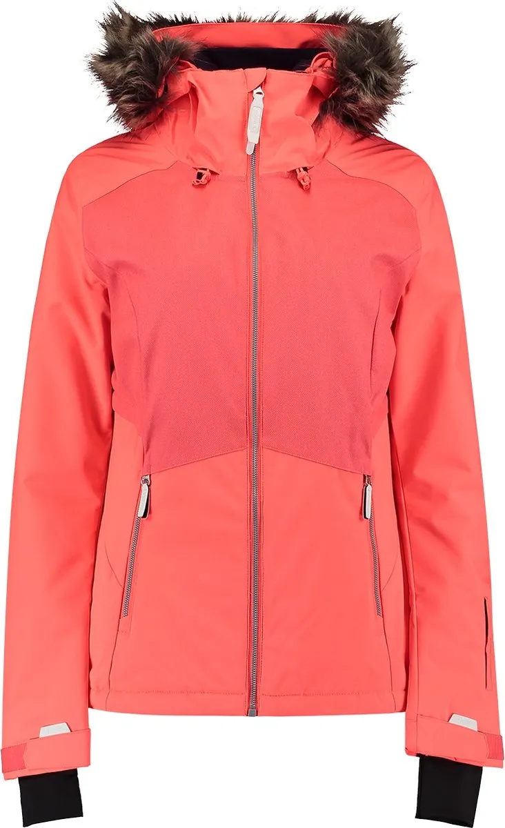 winterjas, jacket, perzik, neplijtrand, rimpelzooming
