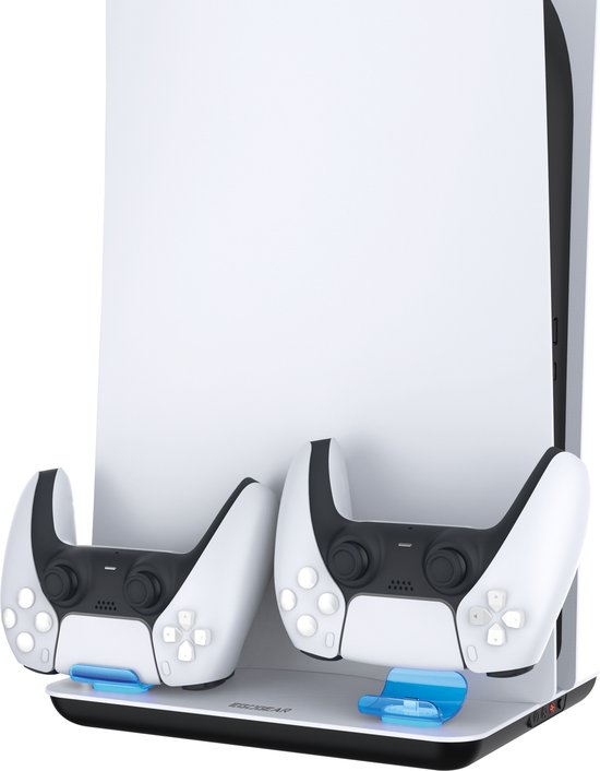 EgoGear - Oplaadstation Geschikt voor PS5 (disc) met Koeling - Oplader Playstation 5 Controllers - U