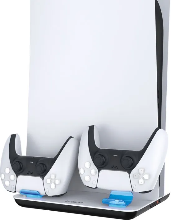 EgoGear - Oplaadstation Geschikt voor PS5 (disc) met Koeling - Oplader Playstation 5 Controllers - U
