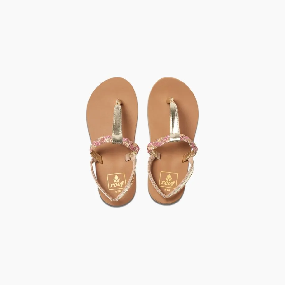 REEF SLIPPERS LITTLE TWISTED T MET METALLIC - MAAT 19/20