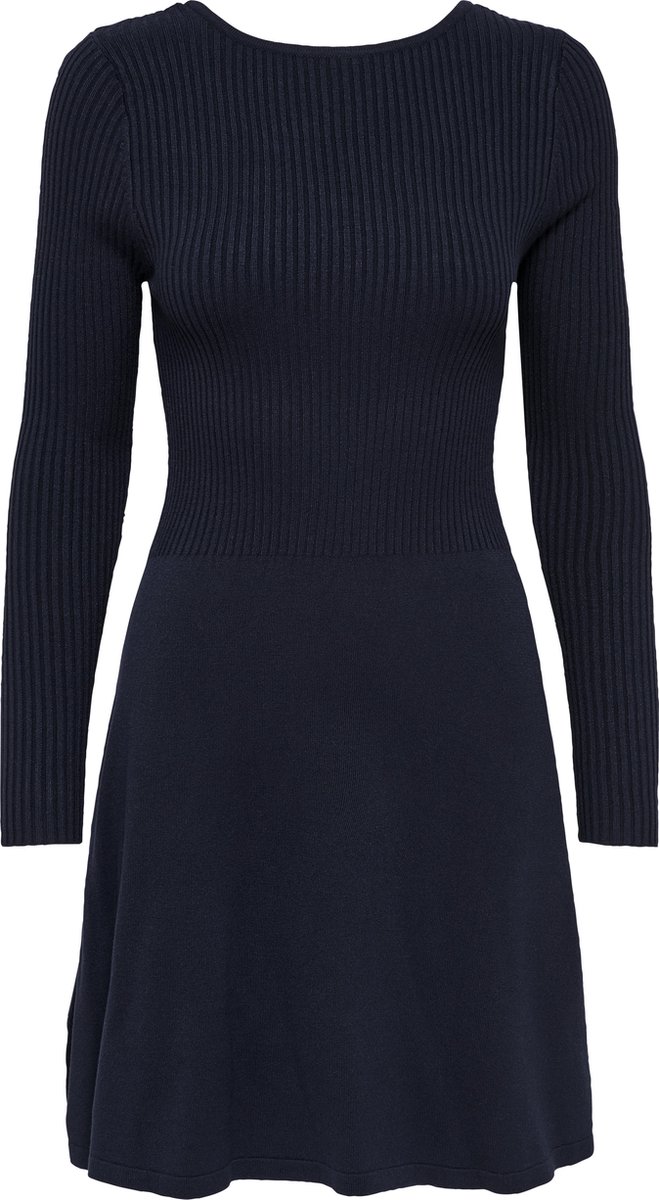 trui, hemp, ribtricot, navy, jurk-achtig-kleed