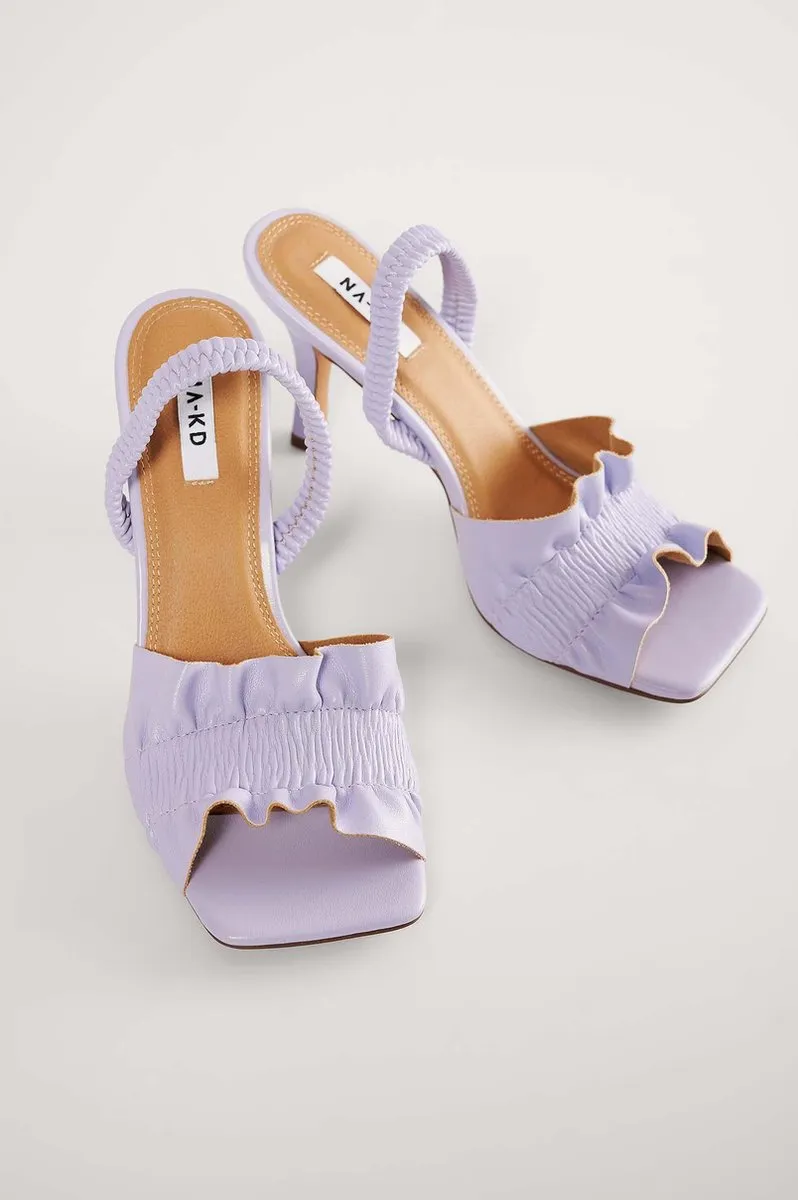 NA-KD Ruffled Vrouwen Sandalen - 36 - Lilac