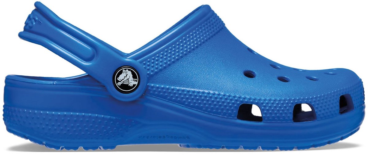 klompen, crocs, blauw, slip-on, verstelbare band