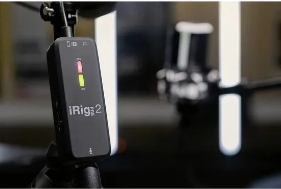 IK Multimedia iRig Pre 2 Smartphone microfoon Dasspeld Zendmethode:Kabelgebonden Audio, 2.0 (3.5 mm
