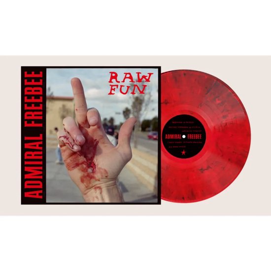 vinyl, red vinyl, album cover, blood hand, admiral freebie