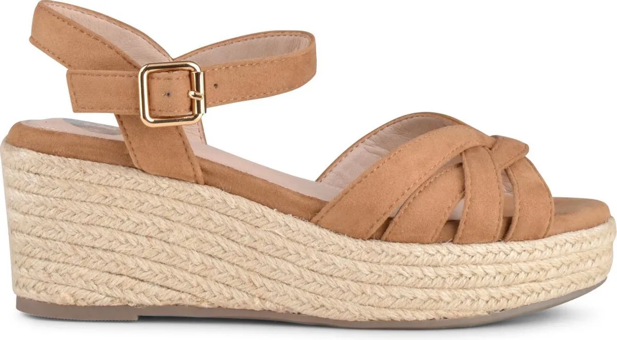 POSH by Poelman TULSI Dames Espadrilles - 37 - Cognac