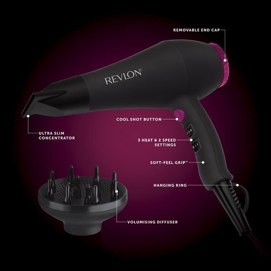 Revlon RVDR5251E1 - Haardroger - 3 warmtestanden - Coolshot