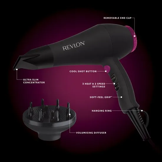 Revlon RVDR5251E1 - Haardroger - 3 warmtestanden - Coolshot