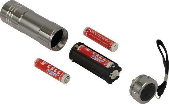 Dyto Fiets Koplamp - Zaklamp - 9 LED - Batterij - Grijs