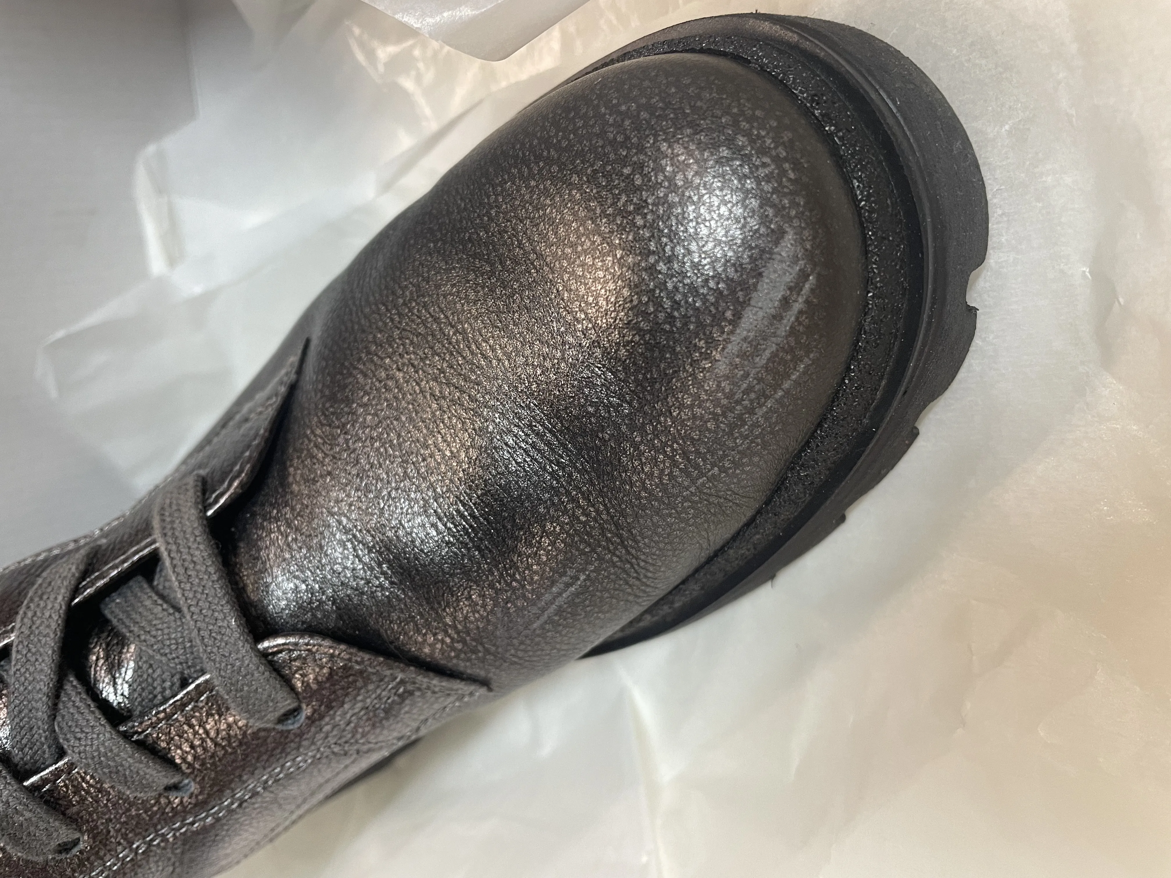 Gabor - maat 38 - Veterboots zilver Leer