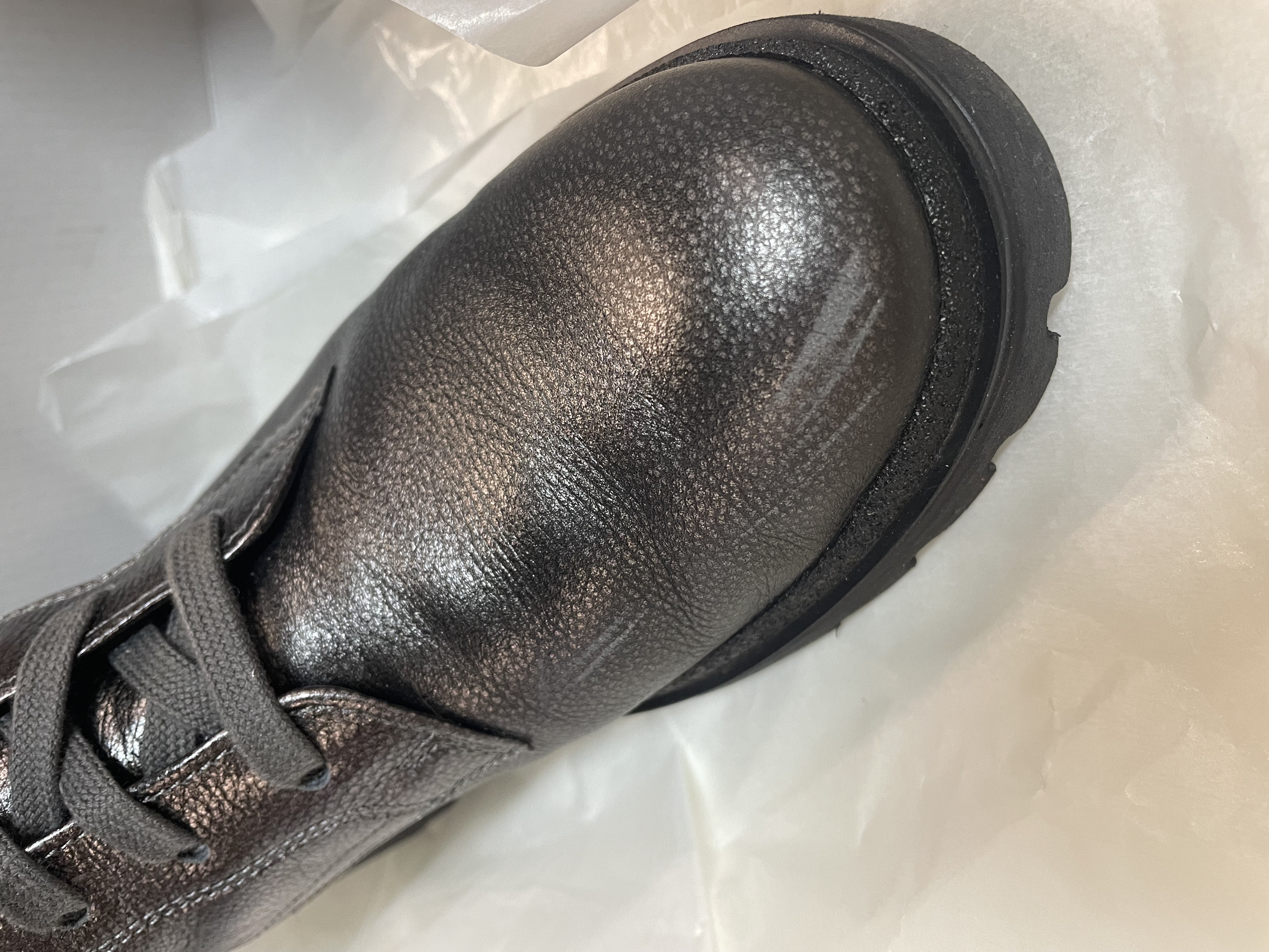 Gabor - maat 38 - Veterboots zilver Leer