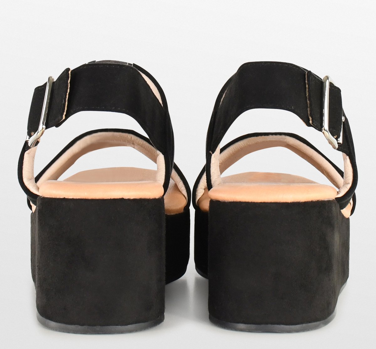 POSH by Poelman - Maat 40 - PARIS Dames Sandalen met plateauzool - Zwart