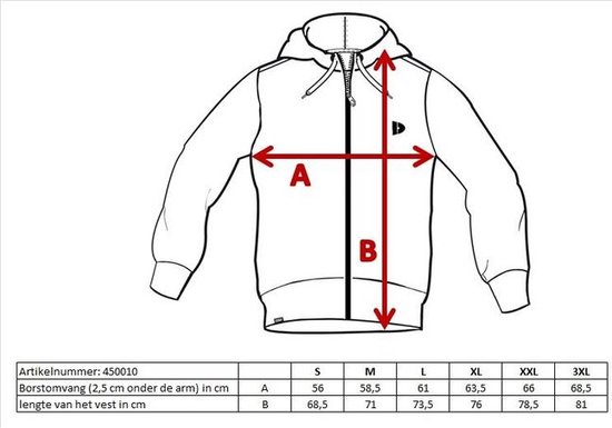 Donnay  Maat XXL - Sweatvest met capuchon (Bruce) - Sportvest - Heren - Silver marl (032)